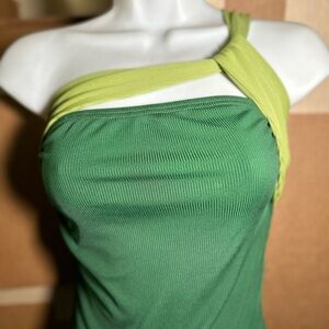 Green One-Shoulder Bodysuit